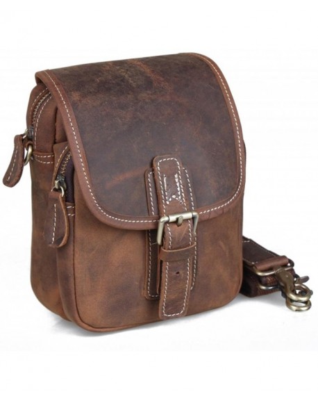 Nice Travel Small Satchel Bag Waist Pack Leaher Belt Pouch - Brown ...
