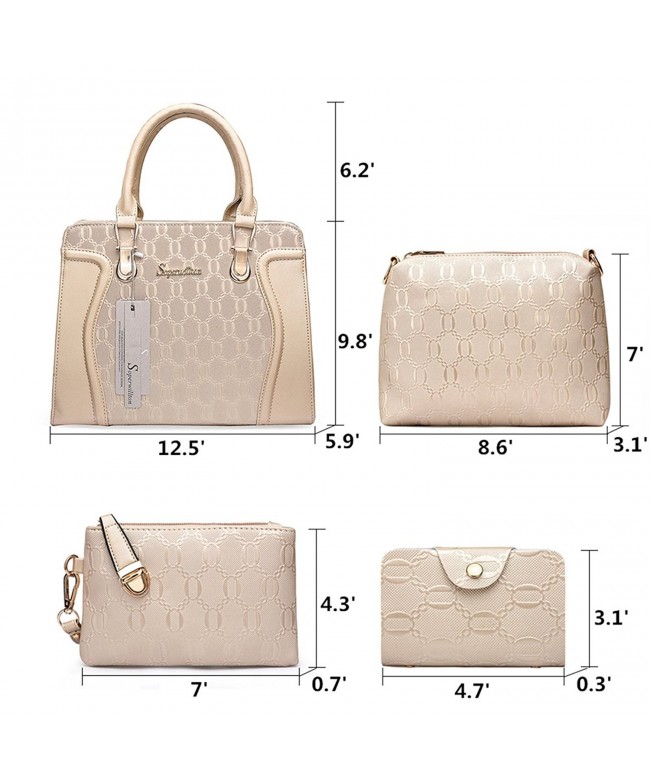 Handbag for Women PU Leather Shoulder Bags Tote Satchel 4pcs Purse Set ...