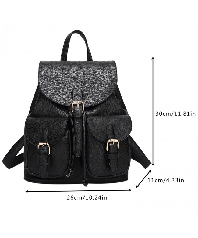 Leather Backpack Coofit Fashion Shoulder - black - C911OVZLF4R