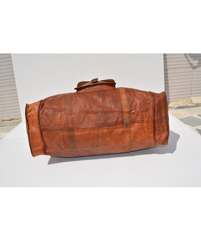 Duffel Bag Genuine Vintage Brown Leather Goat hide 24
