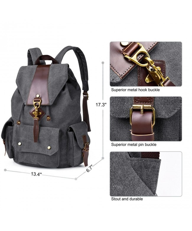 Vintage Canvas Backpack Casual Shoulder Bag Large Capacity Rucksack for ...