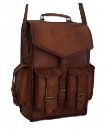 Vintage Leather Backpack Messenger Rucksack