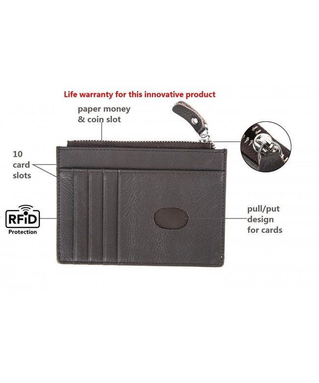 slim minimalist Front Pocket Leather RFID blocking Wallet Money Clip ...