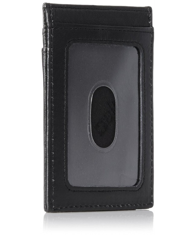 Mens Wallet Leather Money Clip Thin Slim Front Pocket Wallet - Black ...