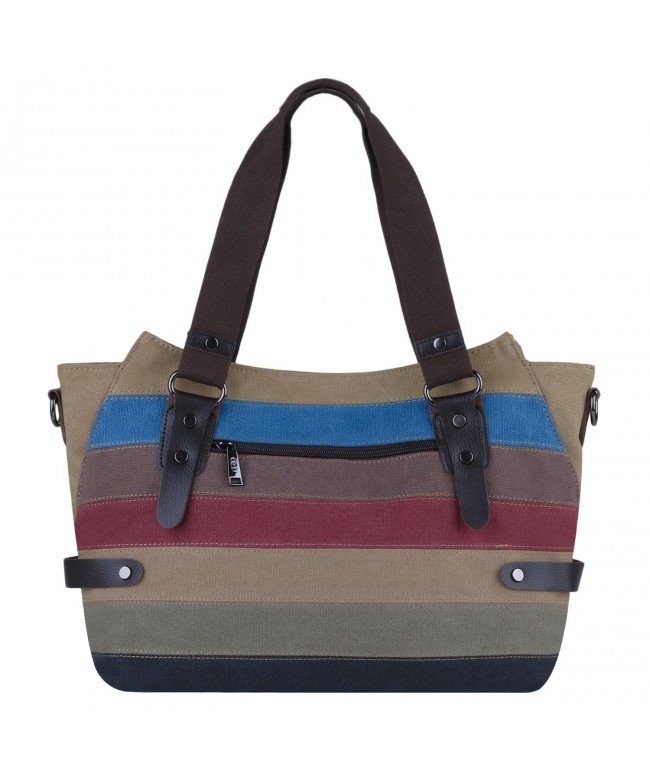 Canvas Handbags Striped Tote Bag Top Handle Shoulder Bag Hobo Cross ...