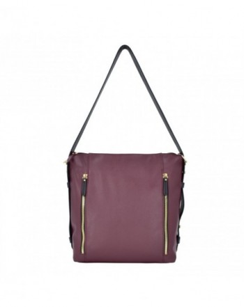 Handbag Leather Shoulder Capacity Burgundy