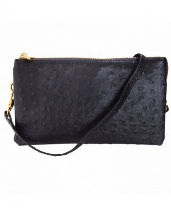 Humble Chic Leather Ostrich Wristlet