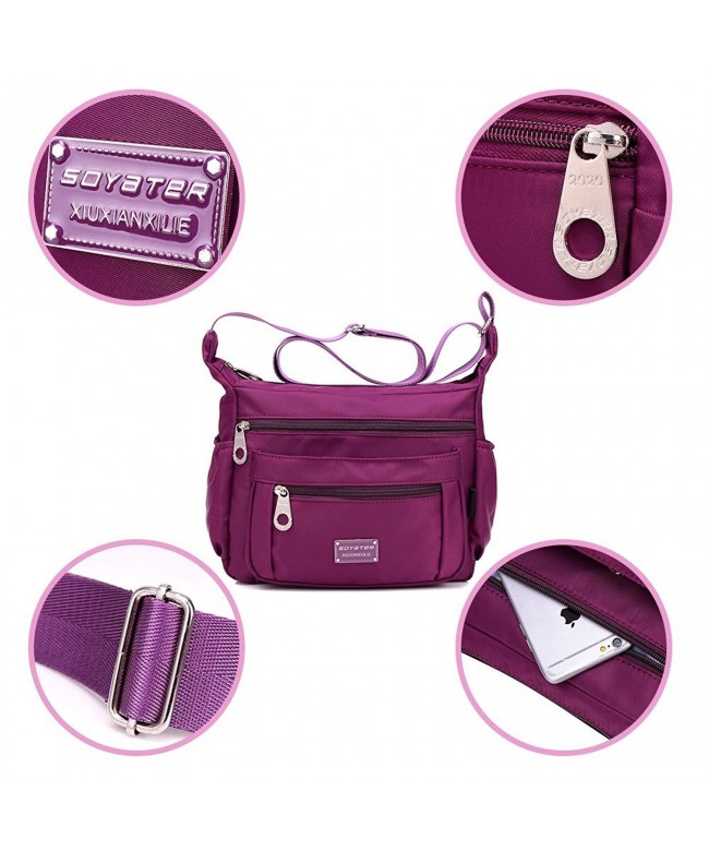Nylon Crossbody Bags for Women with Pockets - Rose - CH12FI43BJB