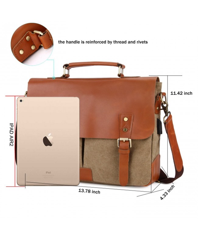 Genuine Leather Messenger Satchel Bag For Men 14