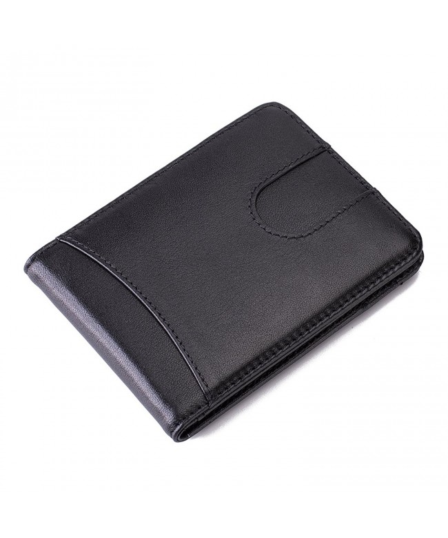 Slim Leather Front Pocket Wallet Money Clip with Pull Tab Slot and RFID ...